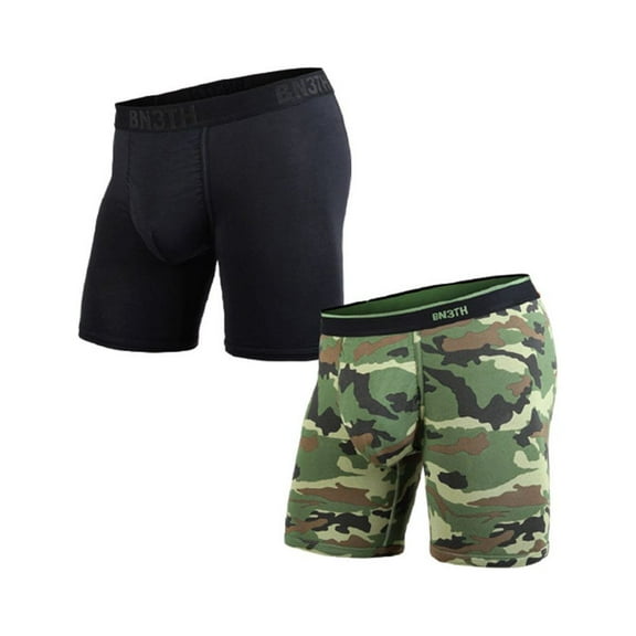 BN3TH Classic Boxer Brief, 2 Pack, Color: Pr. Black Camo, Size: S (M119001-390-S)