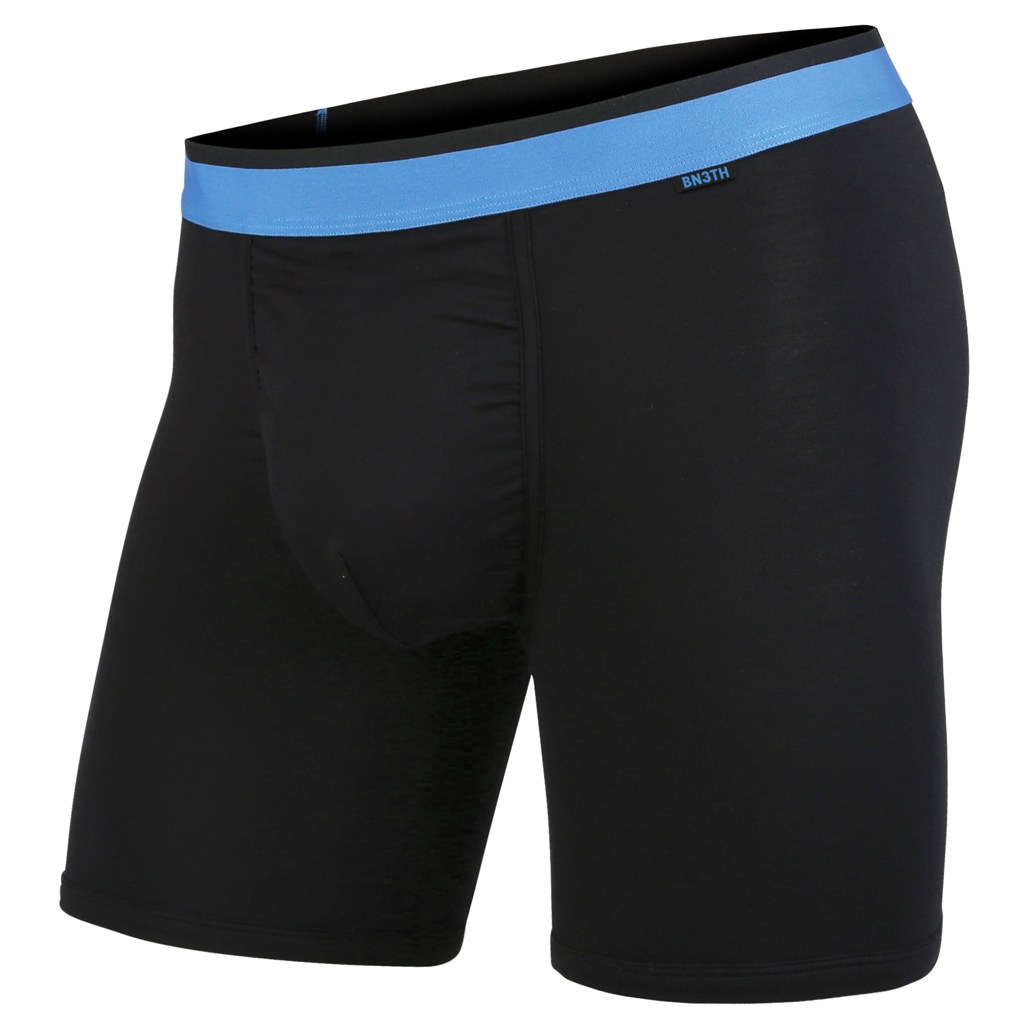 BN3TH Men's Classic Boxer Brief Underwear 3-dimensional Pouch (Black/Blue,  S) 