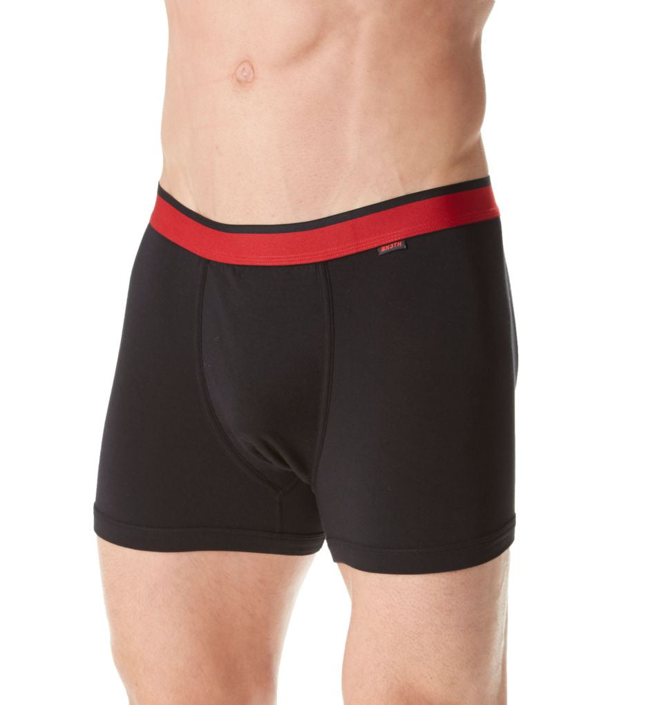 BN3TH Men's Classic Trunk Brief Shorter 3.5 Inseam Pouch Underwear (Navy,  L) 