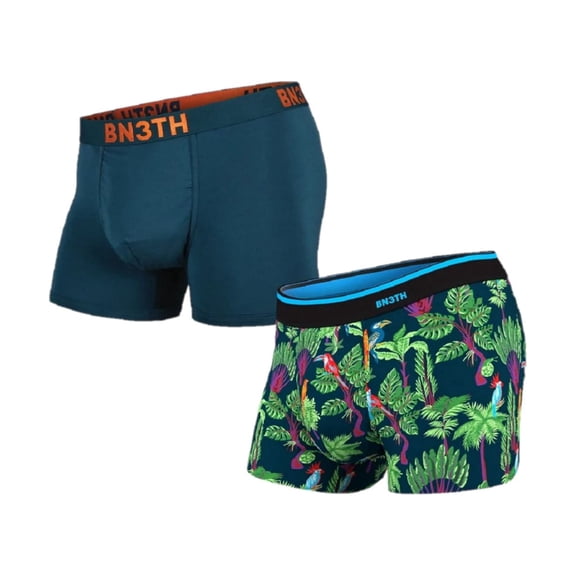 BN3TH Men's Print Classic Trunk 2-Pack (Cascade/Birds, X-Large)