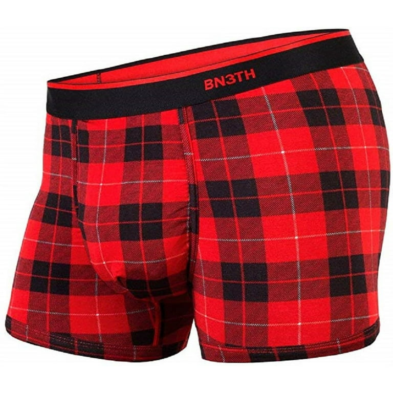 BN3TH Men's Print Classic Trunk (Fireside Plaid Red, Small) 