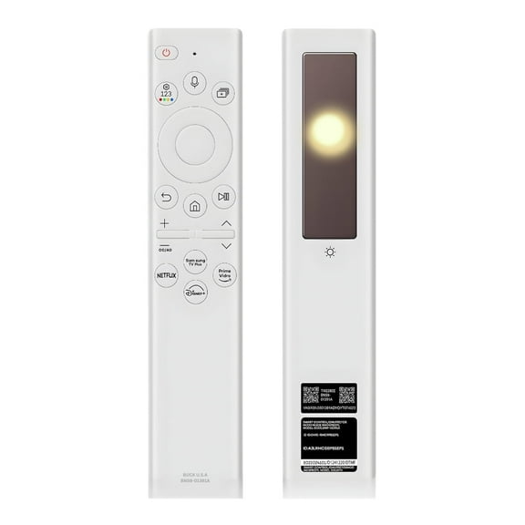 BN59-01391A Samsung TV Remote Control Replacement for Smart TV - Easy Setup, Universal Bluetooth/IR Voice Remote, Solarcell - Works with Samsung QLED, Frame, Crystal UHD, 4K, & LED Smart TVs, White