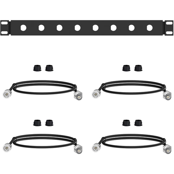 BNC Antenna Kit19inch Antenna Re-Location Rack Mount KitFour BNC Connecting Cables 2FTCompatible with Full-Rack Wireless Systems