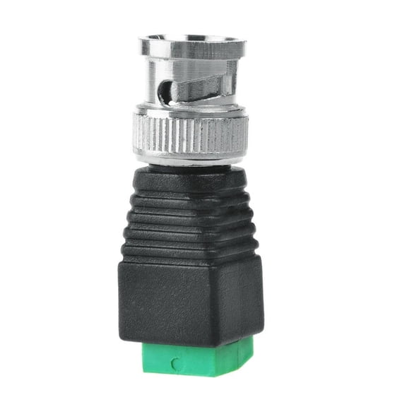 BNC Balun Connector - Coaxial/Cat5/6 to BNC Male Adapter Compatible with CCTV Surveillance