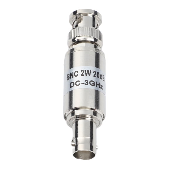 BNC-JK RF Fixed Attenuator for 50 Ohm Systems, DC-3GHz Coaxial for Power Signal Reducer with Stainless Steel Housing for Lab Test Equipment(20DB)