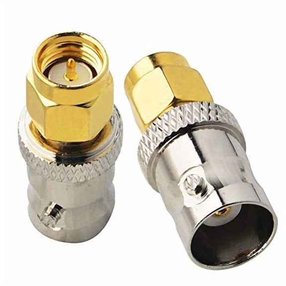 BNC SMA Coax Connector SMA Male to BNC Female Coaxial Connector Low Loss Coax Adapter for RF Antennas, Wireless LAN Devices, Coaxial cable Pack of 2