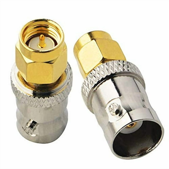 BNC SMA Coax Connector SMA Male to BNC Female Coaxial Connector Low Loss Coax Adapter for RF Antennas, Wireless LAN Devices, Coaxial cable Pack of 2