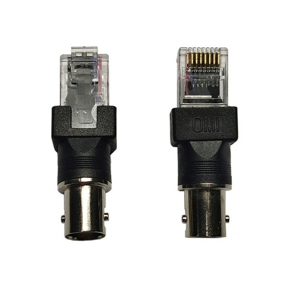 BNC to RJ45 Converter Adapter BNC Female to RJ45 Male Coaxial Coax Barrel Coupler Adapter Connector for Line Tester