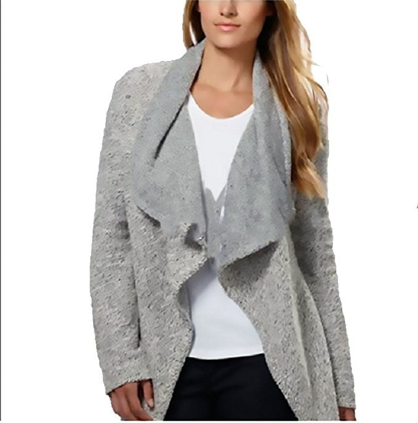 BNCI by Blanc Noir Ladies Wool Blend Cardigan Black White XX Large