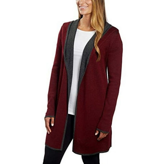 BNCI by Blanc Noir Ladies' Wool Blend Cardigan (Large, Red)