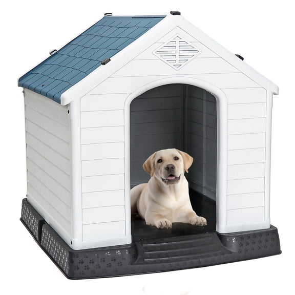 MQ Dog House with Bowl for Small to Medium Breeds, Espresso, Beige ...
