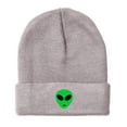 thumbnail image 1 of BNE Embroidered Green Alien Warm Winter Beanie Green Alien-EM-0028-Gray, 1 of 1
