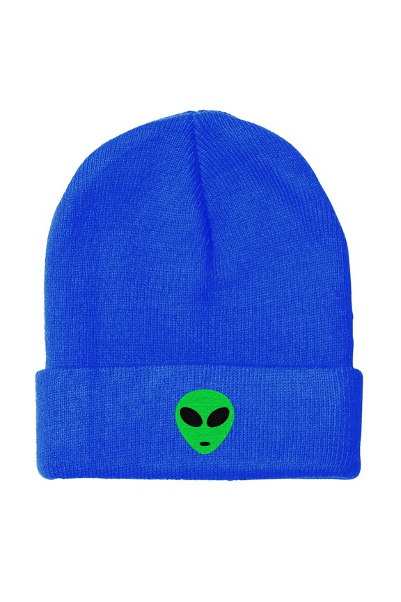 BNE Embroidered Green Alien Warm Winter Beanie Green Alien-EM-0028-Royal