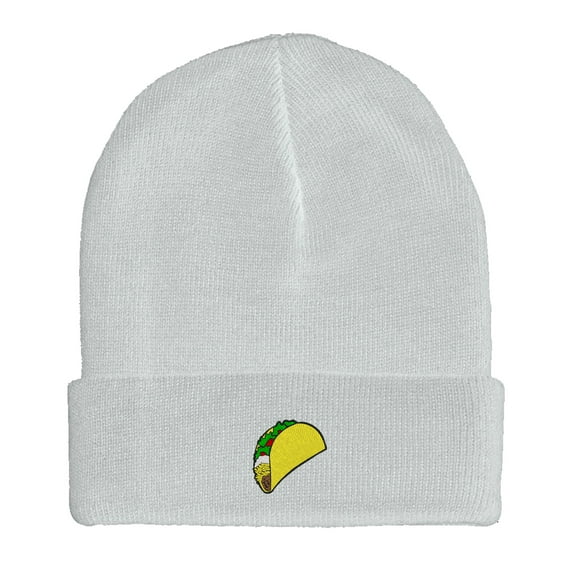 BNE Embroidered Taco Beanie for Men and Women Hat-EM-0017-White