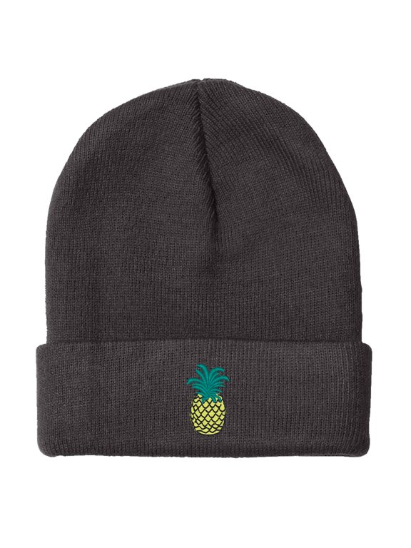 BNE Pineapple Embroidered Warm Winter Beanie for Men and Women Warm Beanie Hat-EM-0009-Black