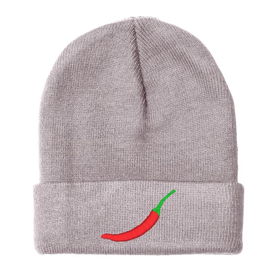 BNE Red Chili Hot Pepper Beanie for Men and Women Hat-EM-0031-Gray