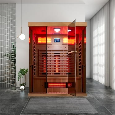 BNEHS Infrared Sauna, 2-3 Person Home Sauna with 10 Minutes Warm-up Heater Tube & Carbon Panels