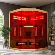 BNEHS Infrared Sauna, 1-2 Person Sauna with 10 Minutes Warm-up Heater Tube & Carbon Panels, Home Sauna