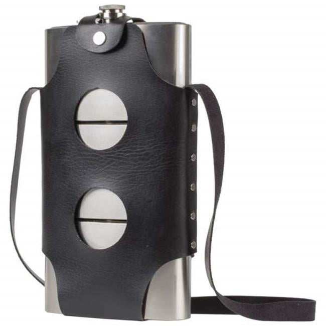 C.A.B. Hidden Flask Clutch Purse, Black, with Wine Bladder Collapsable Funnel, Size: 10L x 7H x 2W
