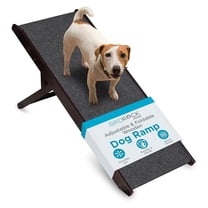 BNHHNB Dog Ramp for Small Dogs & Cats - Foldable Wooden Pet Ramp for Couch, Bed, Car - Adjustable Height - Portable, Non-Slip - Espresso 16 Inch