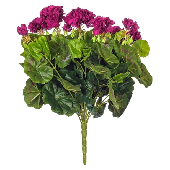 BNHHYYDS Artificial Geranium Bush 17.5" - Faux Floral Plant for Home Decor, Wedding Arrangements - Realistic, Maintenance-Free Flowers