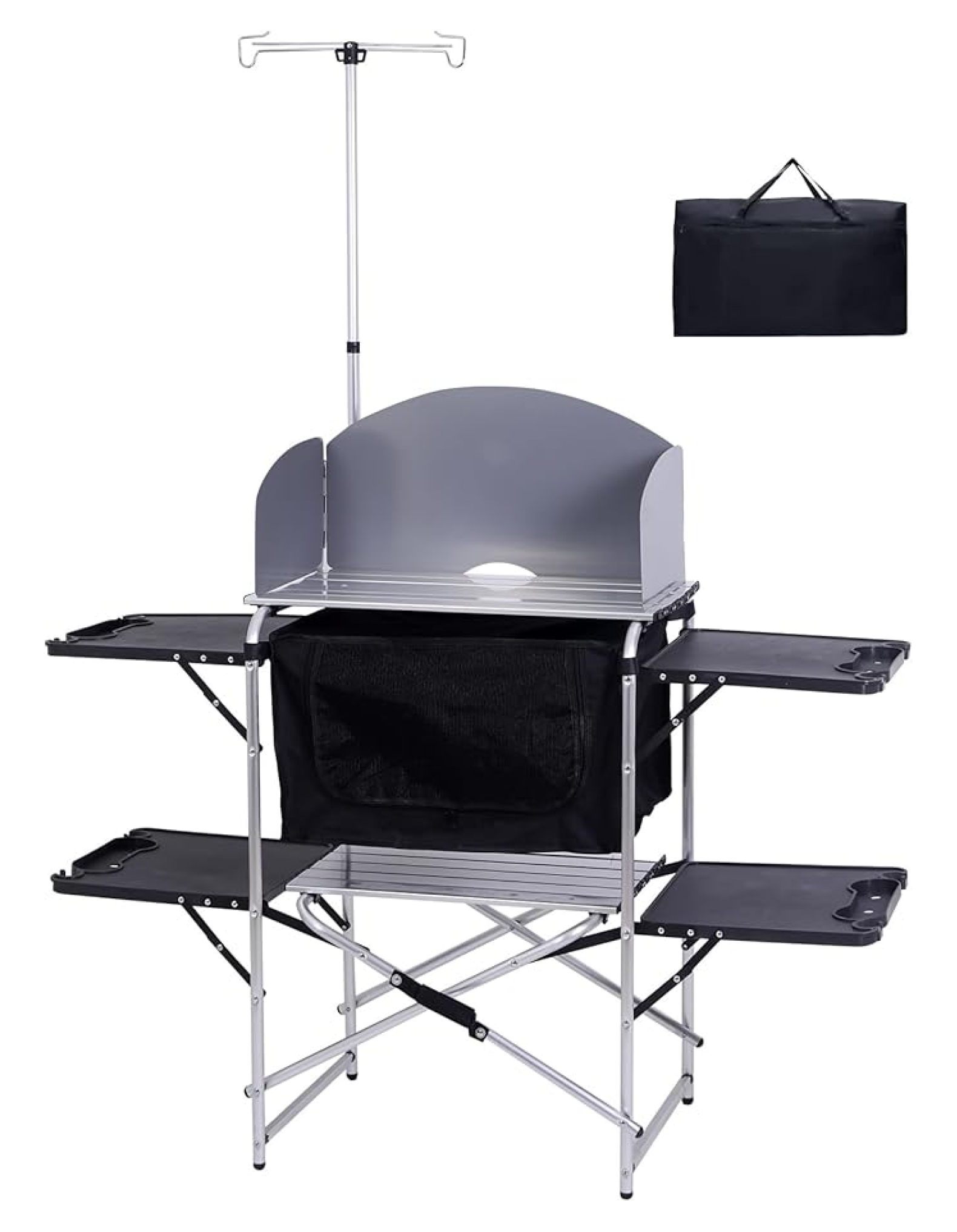 Windshield Table Examples BNHHYYDS Camping Kitchen Station, Folding Table with Windshield & Light ...