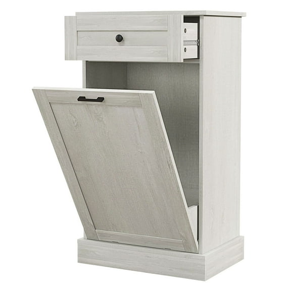 BNHHYYDS Kitchen Tilt Out Trash Bin Cabinet Free Standing Storage Cabinet with Drawer, Gray