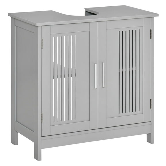 BNHHYYDS Modern Under Sink Cabinet 2 Doors Bathroom Vanity Pedestal Design Adjustable Shelves Grey