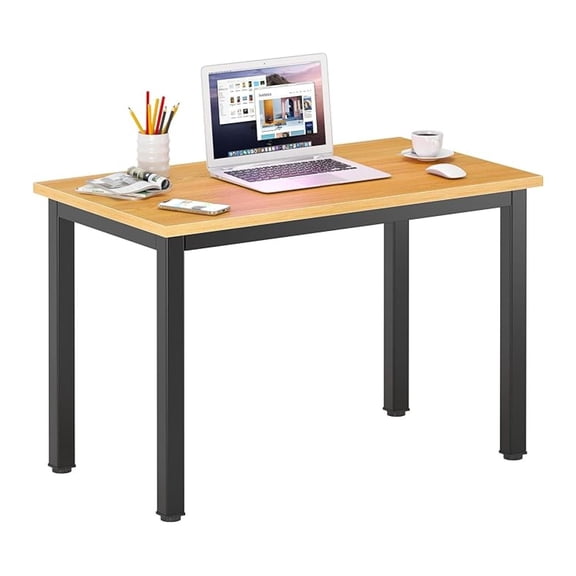 BNHHYYDS Small Computer Desk, 31.5" Wood Teak Office Desk, Writing Study Gaming Table Workstation