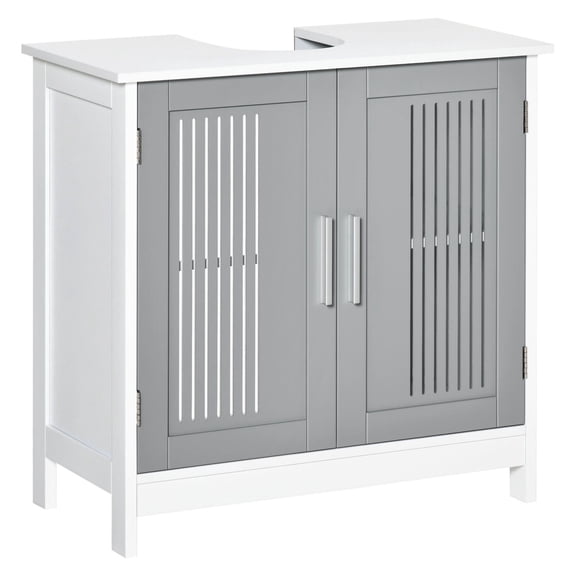 BNHHYYDS Under Sink Pedestal Storage Bathroom Cabinet, Gray White