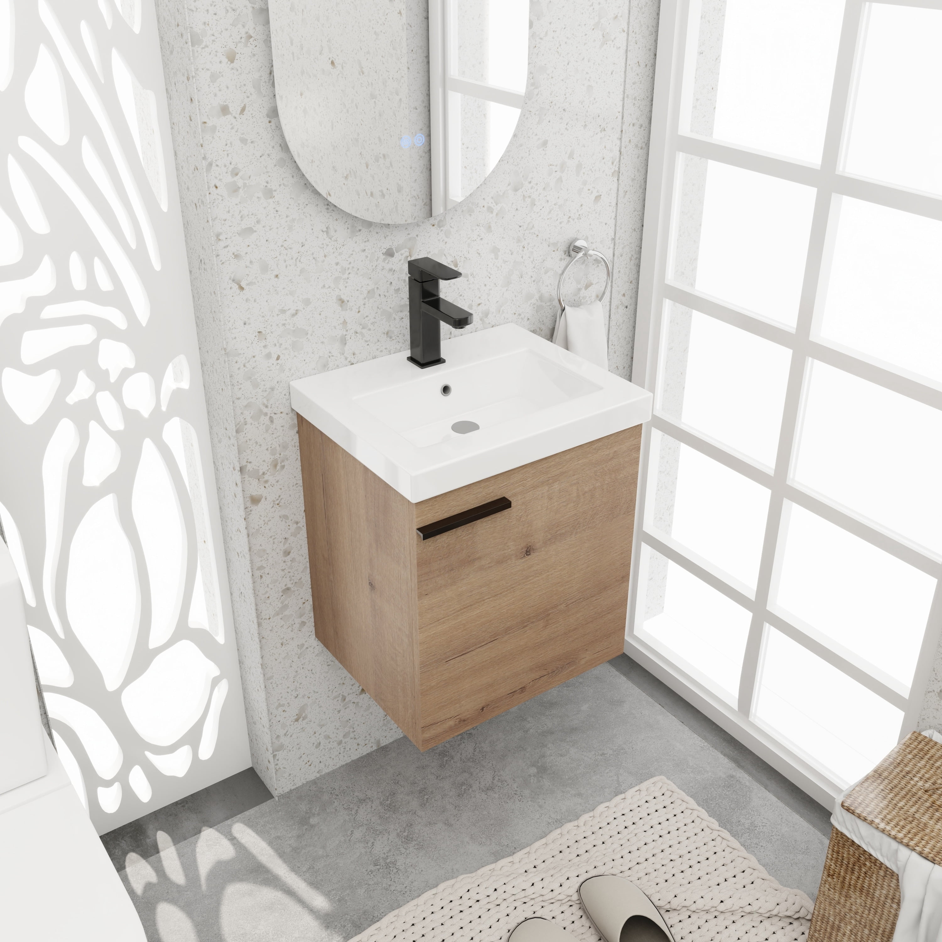 BNK 18 inch Bathroom Vanity with Sink, Floating Bathroom Vanity with ...