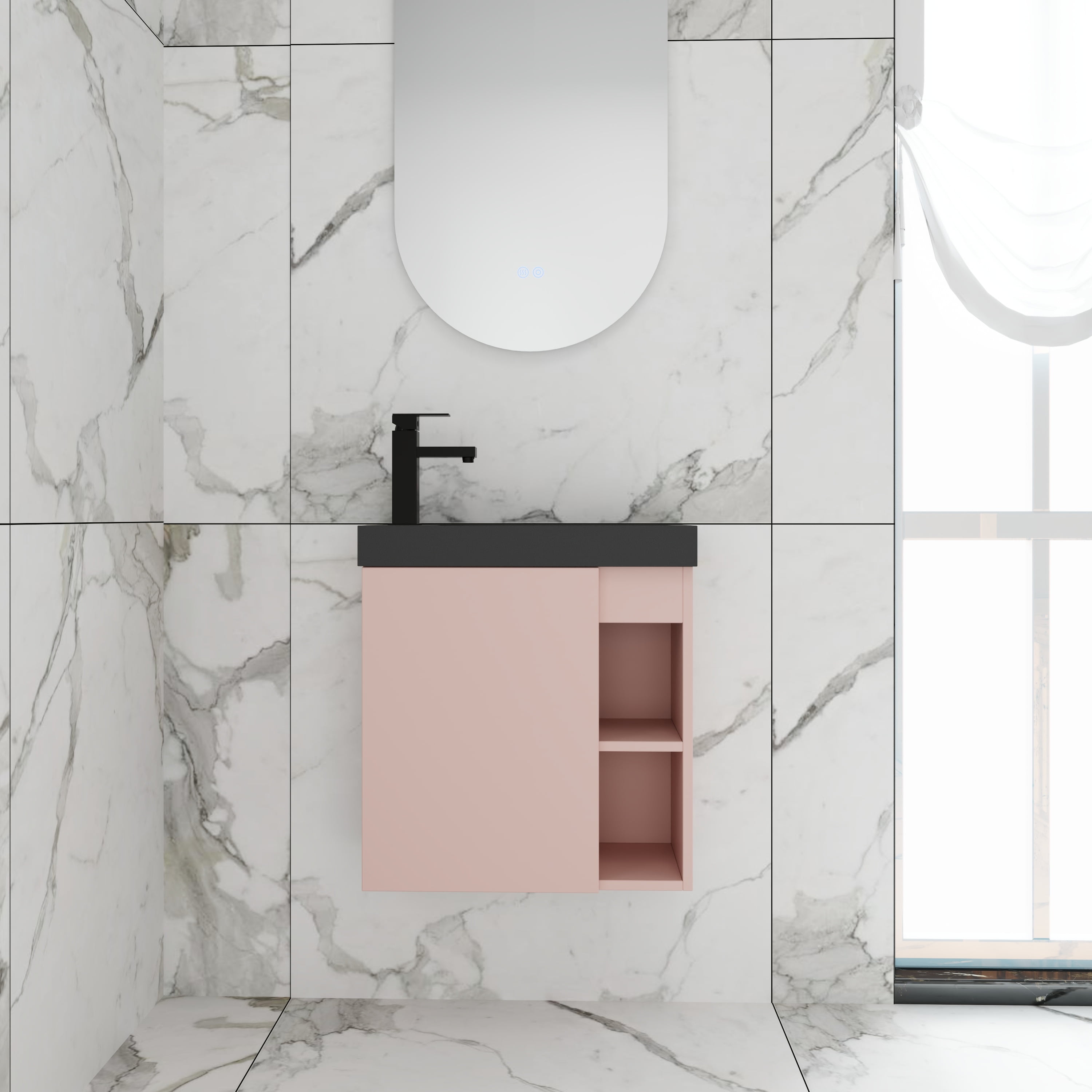 BNK 20 inch Bathroom Vanity with Sink, Wall Mount Small Bathroom ...