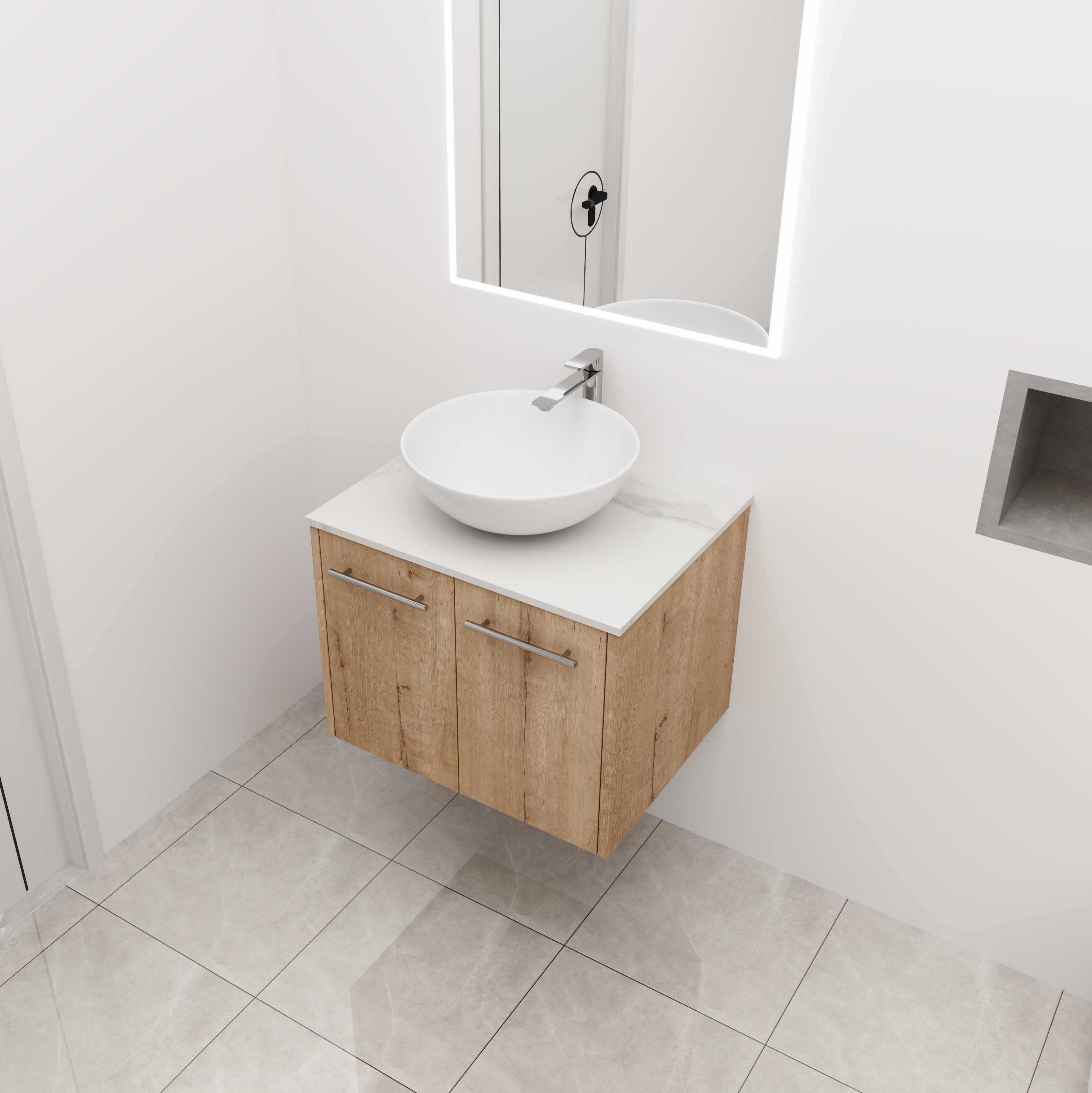 BNK 24 Inch Bathroom Vanity With Sink, Modern Wall Mount Floating