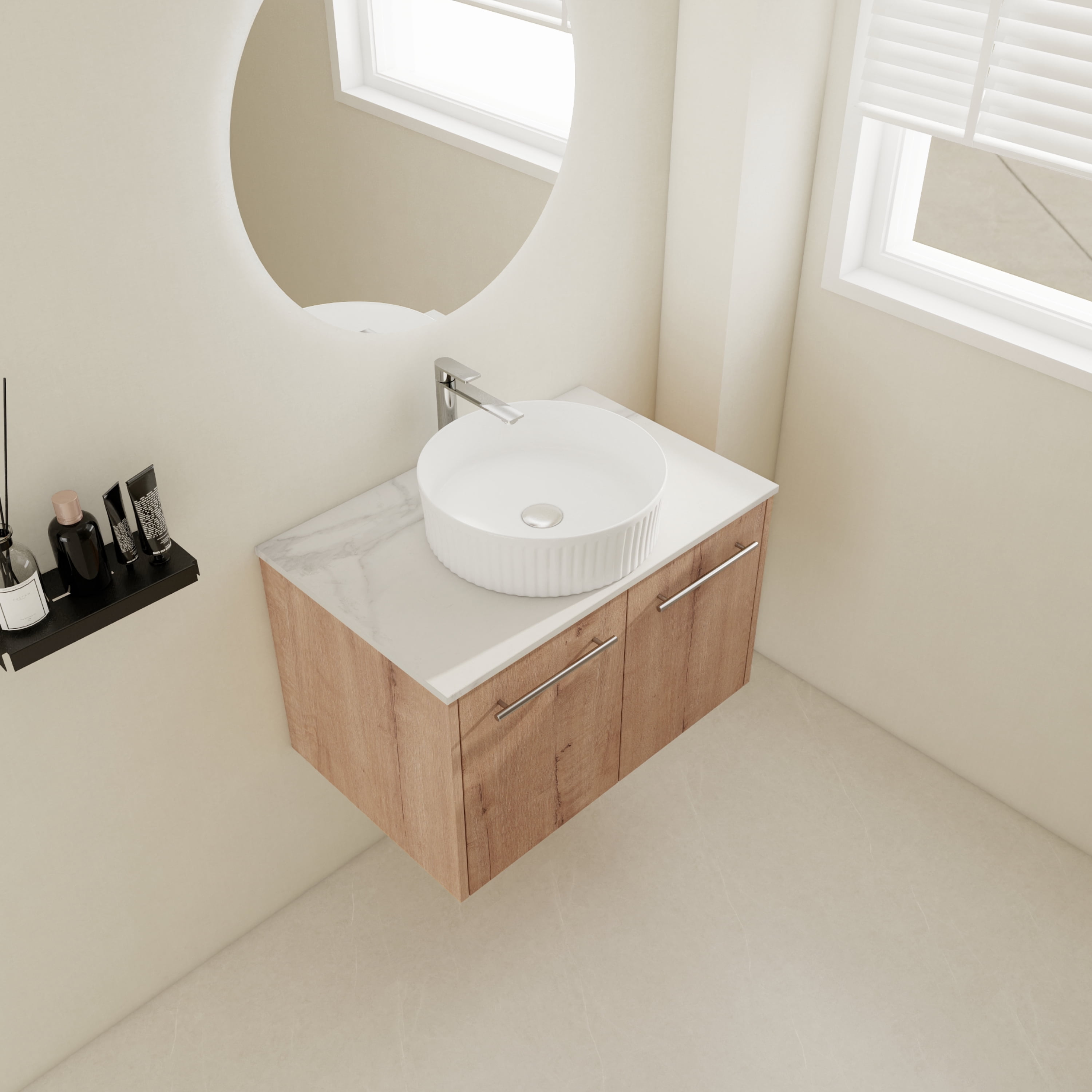 BNK 30 inch Bathroom Vanity with Sink, Wall-Mounted Bathroom Vanity ...