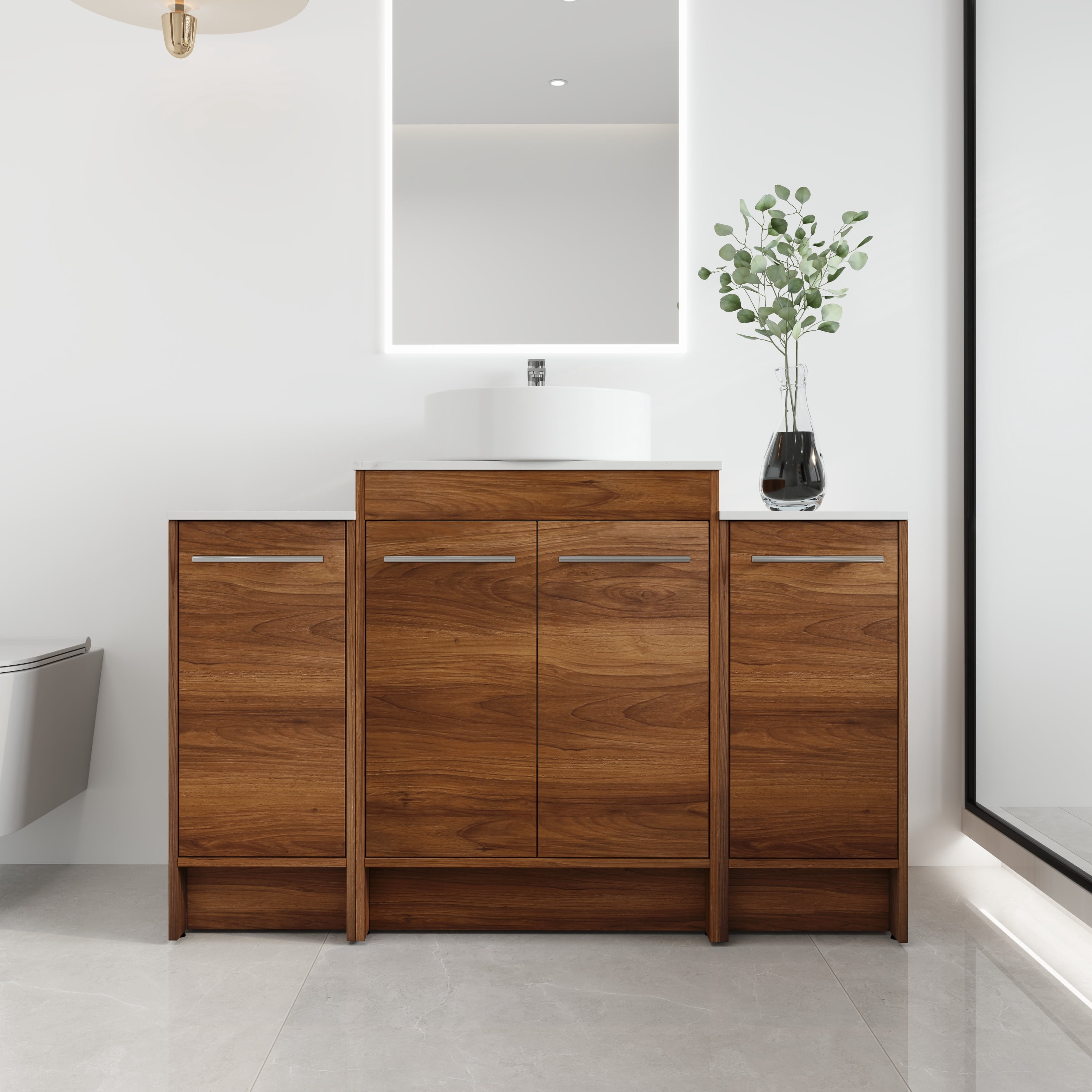 BNK 48 Inch Freestanding Bathroom Vanity with White Ceramic Sink ...