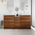 thumbnail image 1 of BNK 60 Inch Freestanding Bathroom Vanity with White Ceramic Sink, Modern Floor Standing Bathroom Vanity Set, Single Bathroom Vanity and Sink Combo, with 5 Doors, 1 of 10