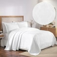 thumbnail image 1 of BNM 2 Piece Cotton Matelasse Scroll Bedspread Set, Twin, White, 1 of 10