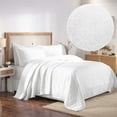 thumbnail image 1 of BNM 3 Piece Cotton Celtic Circles Bedspread Set, Full, White, 1 of 11