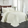 thumbnail image 1 of BNM 3 Piece Floral Cotton Blend Ivory Bedspread Set, Queen, 1 of 10