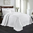 thumbnail image 1 of BNM 3 Piece Floral Cotton Blend White Bedspread Set, Full, 1 of 10