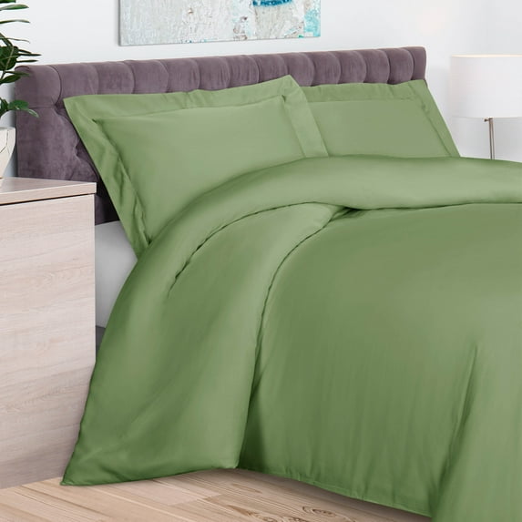 BNM 300 TC Rayon From Bamboo Duvet Cover Set, King/ Cal King, Sage
