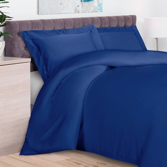 BNM 300 TC Rayon From Bamboo Duvet Cover Set, King/ Cal King, Smoke Blue