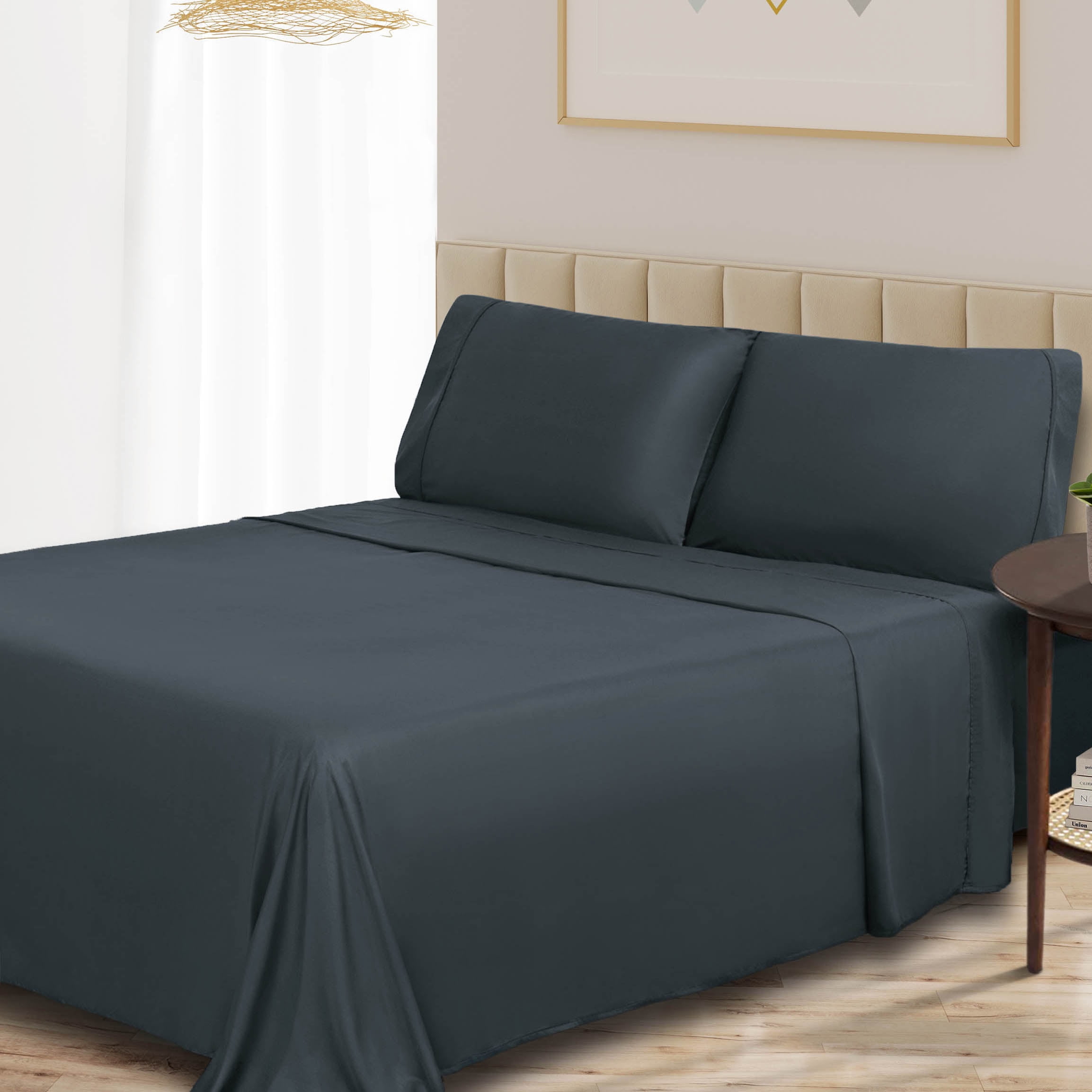 BNM 300 TC Rayon From Bamboo Sheet Set, Full, Charcoal