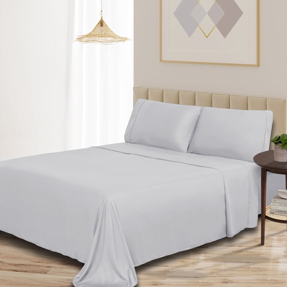 BNM 300 TC Rayon From Bamboo Sheet Set, Queen, Platinum