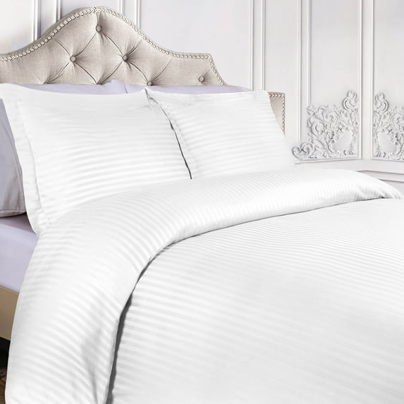 BNM 300 Thread Count Egyptian Cotton Duvet Cover, King/ California King, White