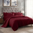 thumbnail image 1 of BNM 300 Thread Count Egyptian Cotton Duvet Cover Set, Full/Queen, Burgundy, 1 of 11