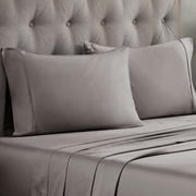 BNM 300 Thread Count Egyptian Cotton Pillowcase Set, King, Grey