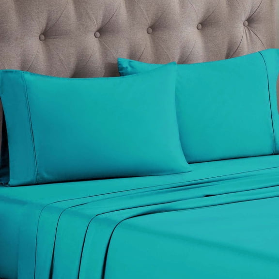 BNM 300 Thread Count Egyptian Cotton Pillowcase Set, King, Teal