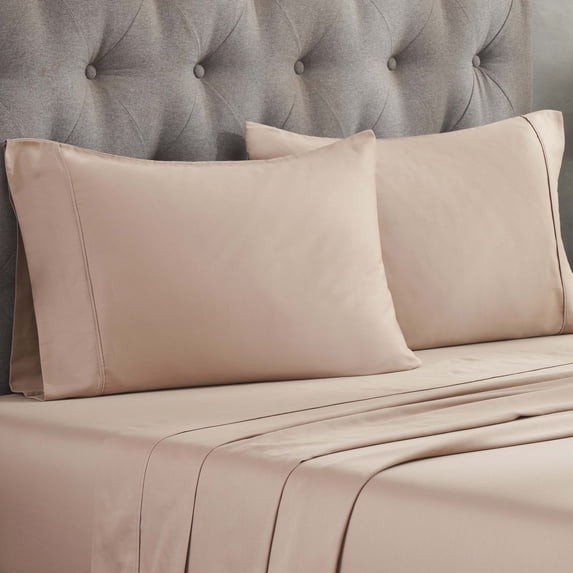 BNM 300 Thread Count Egyptian Cotton Pillowcase Set, Standard, Tan