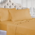 thumbnail image 1 of BNM 300 Thread Count Egyptian Cotton Stripe Sheet Set, King, Gold, 1 of 9